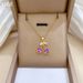 【 Titanium Steel 】 Necklace Earring Light Luxury Full Diamond Colorful Stone Cherry Personalized Temperament Banquet_ipsvogv.com