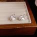 Korean Style Fashion Simple Silver Metal Brushed Heart Niche Design Sweet Cool Versatile Earrings_ipsvogv.com
