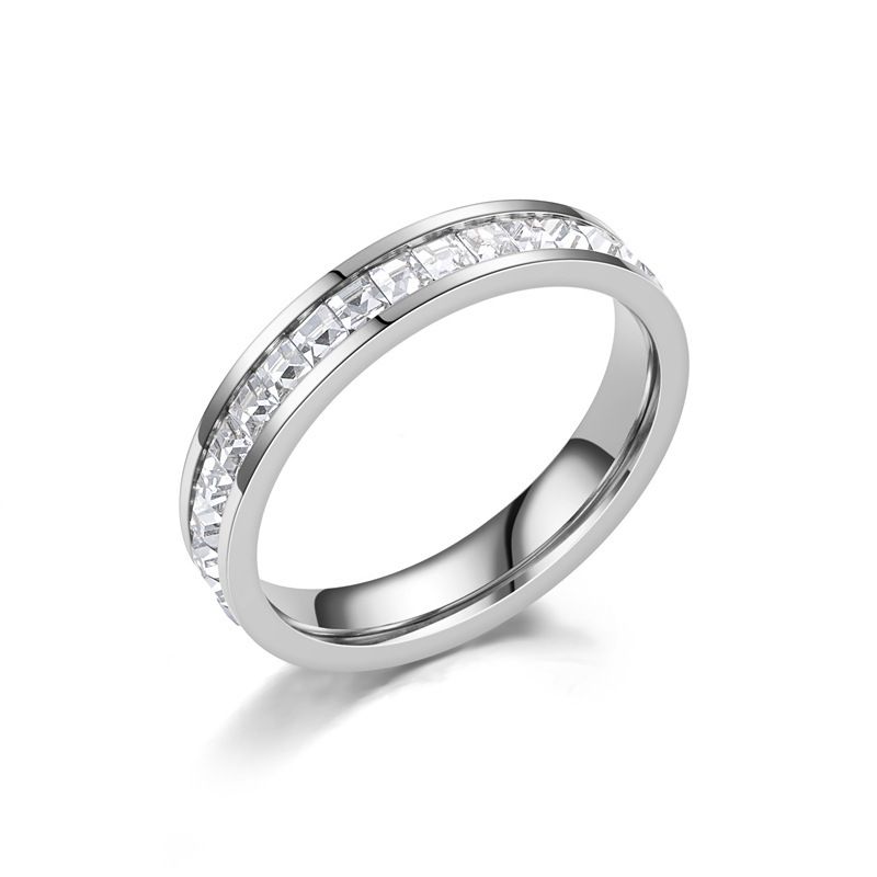 Flashing starry sky single and double row zircon titanium steel ring jewelry design light luxury couple diamond style does not fade_ipsvogv.com
