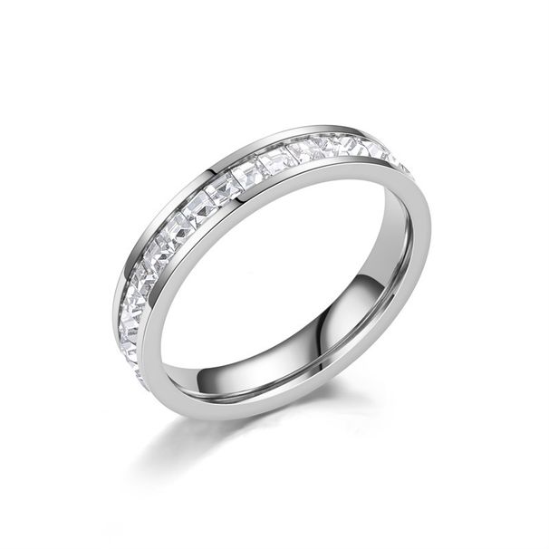 Flashing starry sky single and double row zircon titanium steel ring jewelry design light luxury couple diamond style does not fade_ipsvogv.com
