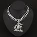 Unisex Jewelry Fashion Luxury Hip Hop Style Full Diamond OTF Letter Alloy Nightclub Disco Cool Unisex Pendant Necklace_ipsvogv.com