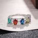 Cao Shi's ins style bracelet is a minimalist geometric colored zircon ring for women's fashion colored diamond earrings_ipsvogv.com