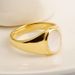 Women's Jewelry Set Fashion Oval White Mother Of Pearl Shell Ring Female Cold Style Ins Niche Simple Retro Glossy Index Finger Ring_ipsvogv.com