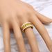 Stainless Steel Fashionable Diamond Studded Double Row Diamonds, Chain Titanium Steel Rings, Vacuum Plated Noble Rings_ipsvogv.com