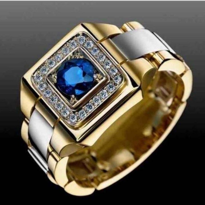 zircon Powerful Fashion New Men's Luxurious With Personalized Diamond Inlaid Gold Business Ring_ipsvogv.com
