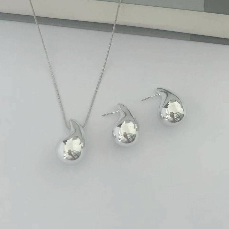 Fashion all match water drop CCB personality pendant necklace simple water drop punk glossy jewelry_ipsvogv.com