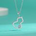 Women's Jewelry Silver Diamond Gourd Necklace Creative Gold Plated Zircon Hollow Pendant Clavicle Chain Jewelry_ipsvogv.com