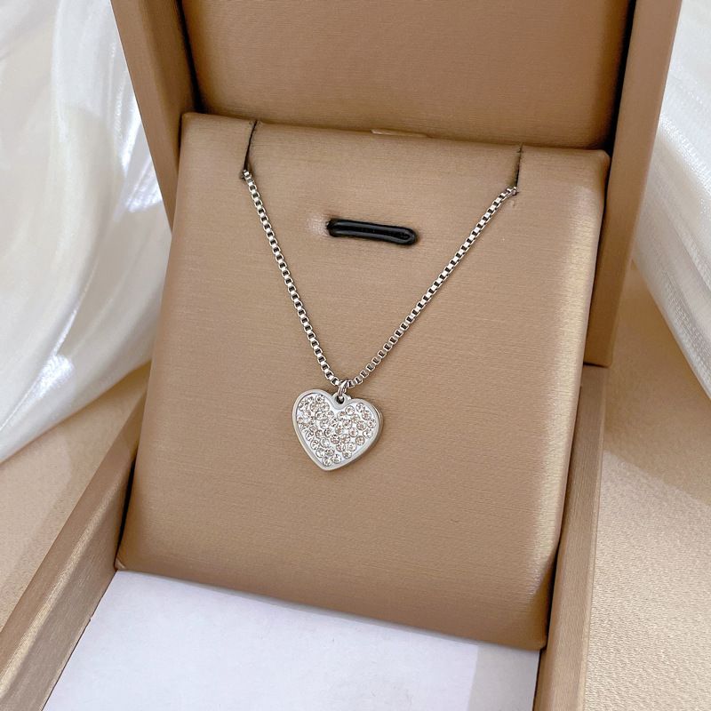 【 Full Body Titanium Steel 】 Light Luxury Heart, Extremely Simple Wind Furnace, Real Gold Necklace, Women's Instagram,_ipsvogv.com