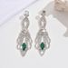 Unisex Christmas Series Earrings Exquisite Super Sparkling Rhinestone Long Tassel Earrings For Women Fashionable Green Crystal Earrings_ipsvogv.com