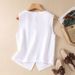 Women's Clothing new fashion short cotton and linen vest single layer vest retro casual ladies sleeveless cardigan top_ipsvogv.com