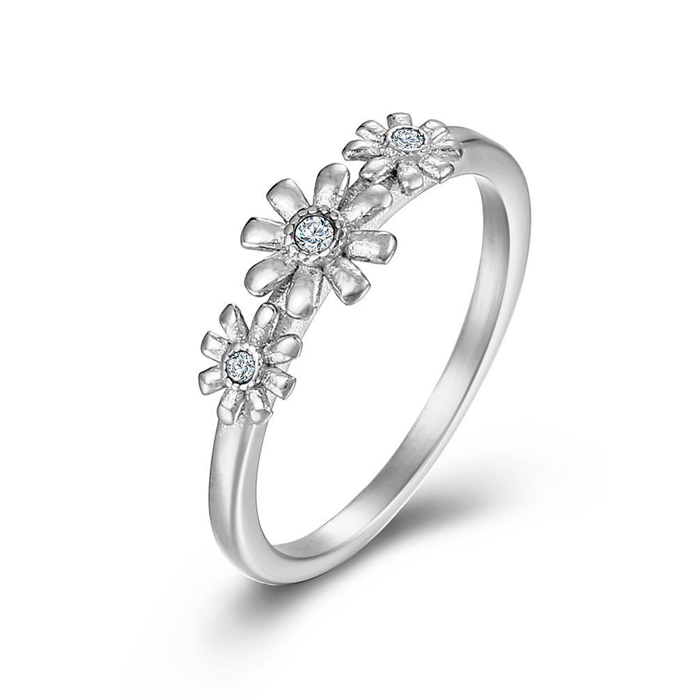 Daisy titanium steel female ring light luxury design sense fashion commuter hand jewelry_ipsvogv.com