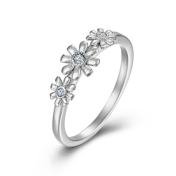 Daisy titanium steel female ring light luxury design sense fashion commuter hand jewelry_ipsvogv.com