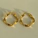 Electroplated Titanium Steel Retro Embossed Twist Large Earrings_ipsvogv.com