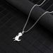 Cartoon cute little dinosaur pendant titanium steel necklace ins men and women personality simple pendant long sweater chain accessories_ipsvogv.com