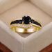Cao Shi Inlaid Black Zircon Ring Fashion OL Women's Gift Headpiece_ipsvogv.com