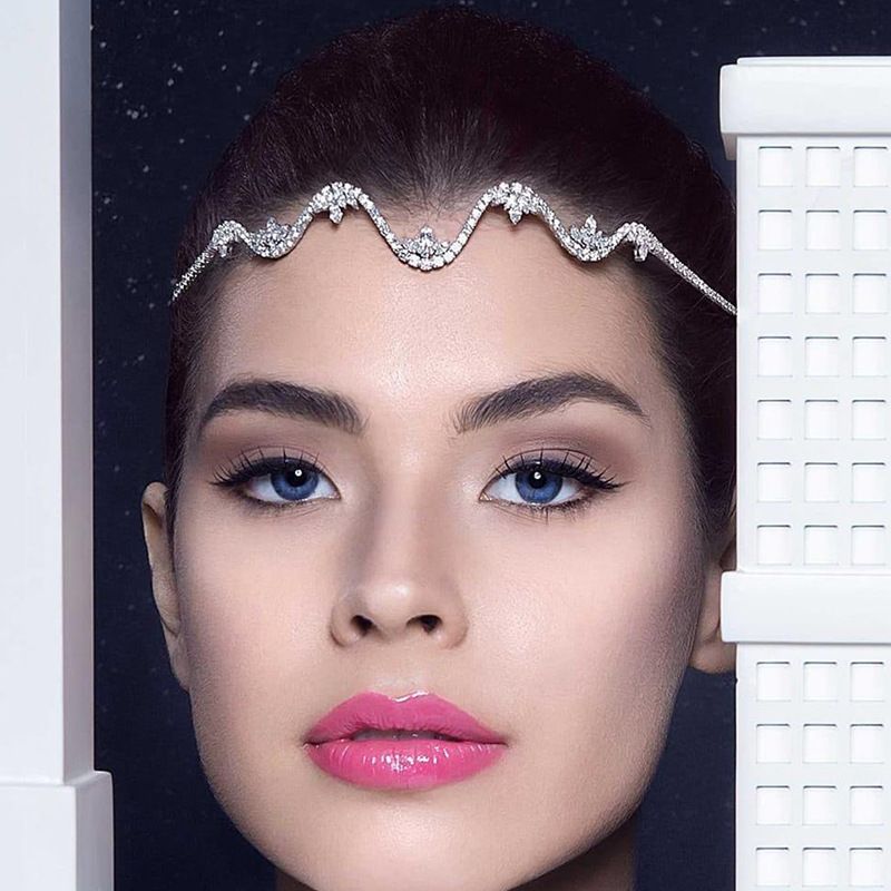 hot selling accessories women's luxury zircon wave headdress fashion bridal hair accessories headdress_ipsvogv.com