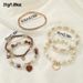 5-piece Pearl Handmade Bead Women's Bohemian Fashion Peach Heart Bracelet Set_ipsvogv.com