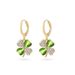 Green Cat's Eye Four Leaf Clover Earrings Exquisite Light Luxury Niche Ear Clips Net Celebrity High End Earrings_ipsvogv.com