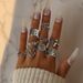 Alloy Chain Crying Face 9-piece Set Of Playing Card Hollow Heart Daisy Ring_ipsvogv.com