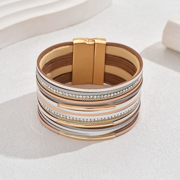 Fashion OL Commuting Style Women's Multi layer Personalized Diamond Set Mother of Pearl Bracelet Hip Hop Versatile_ipsvogv.com