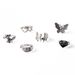 New Combination Exaggerated Butterfly Batsnake Heart Hand 6-piece Set Ring_ipsvogv.com
