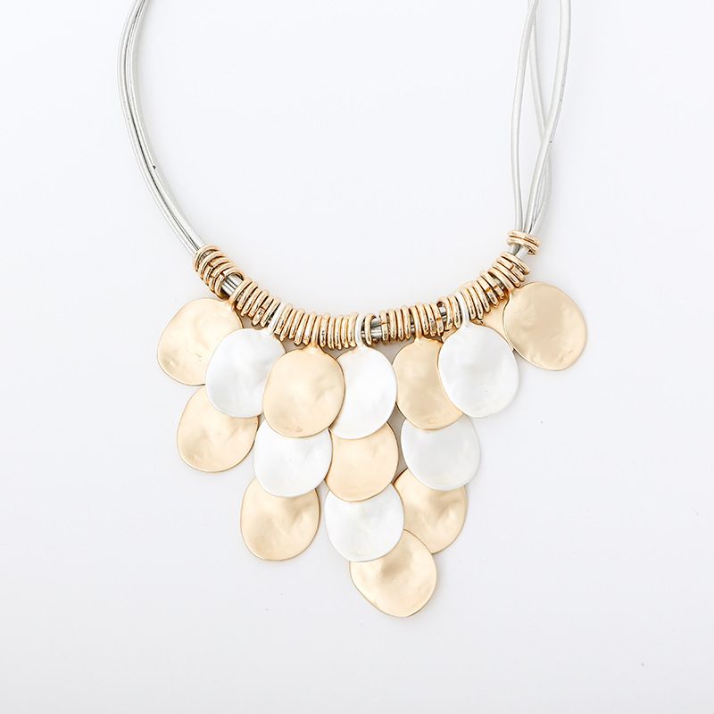 Women's Multi-layer Metal Contrasting Color Mixed Short Design Necklace, Niche Women's Exaggerated High-end Trend_ipsvogv.com