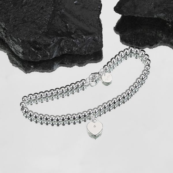 4mm Beads Love Heart Charm For Women Girls Lovely Cute S Sier Beaded Bg Dia Designer Bangle Bracelets Jewelry_ipsvogv.com
