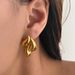 Unisex Real Gold Electroplated Titanium Steel Fine Polished Teardrop Fashionable Grape Gold And Silver Minimalist Earrings_ipsvogv.com