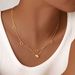 Women's Jewelry Gold Stainless Steel Heart Tassel Necklace Clavicle Chain Hollow Zirconia Jewelry_ipsvogv.com