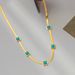 Stainless Steel Necklace, Women's Turquoise Square Blade Chain Desin, Simple And Fashionable Collarbone Chain, No_ipsvogv.com