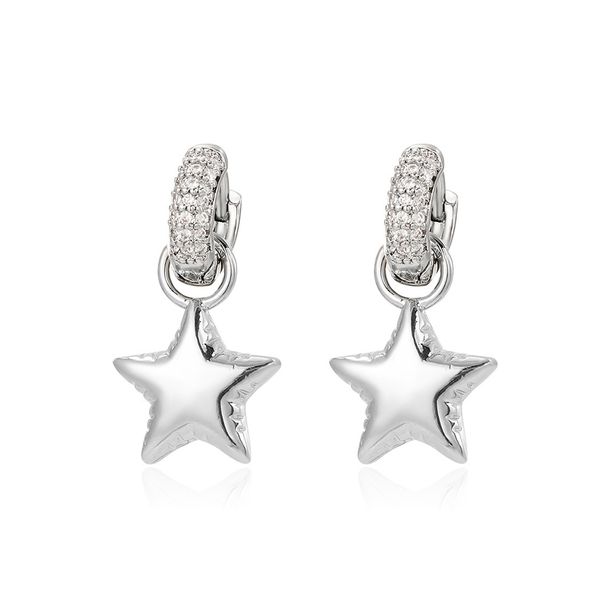 Women’s Jewelry Set Fashion Copper Plated Real Gold Inlaid Zircon Star Heart Earrings Female INS Fashion Light Luxury Personality French Earrings_ipsvogv.com