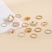 Hot Selling Rings, Rose And Pearl Wide Cut Hollowed Out Butterfly Oil Drop 15 Piece Set, Women's Rings_ipsvogv.com