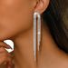Unisex Niche Tassel Earrings Fashionable Full Diamond Earrings Personality Exaggerated High End Zircon Long Earrings Batch_ipsvogv.com