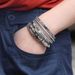 Women's Jewelry Retro Feather Bracelet Trendy Personality Blue Turquoise Bracelet Gravel Multi Layer Leather Bracelet_ipsvogv.com