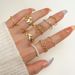 Creative personality geometric metal style stacking joint ring alloy ring 10 piece set_ipsvogv.com