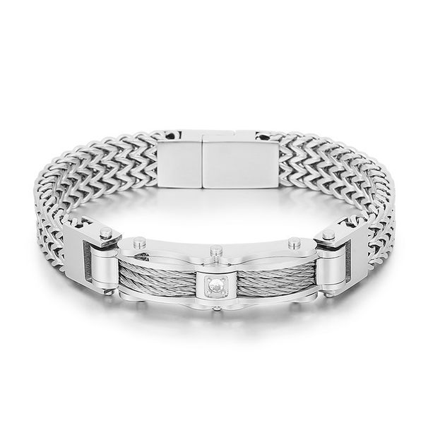 Stainless Rock Style Personality Motorcycle Chain Fashion Bracelet Men's Titanium Steel Accessories_ipsvogv.com