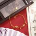 Vietnamese Sand Gold Light Luxury Style Diamond Inlaid Four Leaf Flower Tassel Round Bead Bracelet For Female Niche,_ipsvogv.com