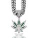 Hot Selling Fashion Diamond Red And Blue Enamel Maple Leaf Necklace Men Hip Hop Punk Pendant Necklace_ipsvogv.com