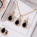 New jewelry pendant earring ring set fashionable bridal decoration colorful three piece wedding photography accessories_ipsvogv.com