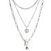Metal Hip-hop Trampoline, Internet Celebrity Instagram Style Portrait, OT Buckle Pendant, Collarbone Chain, Multi-layer_ipsvogv.com