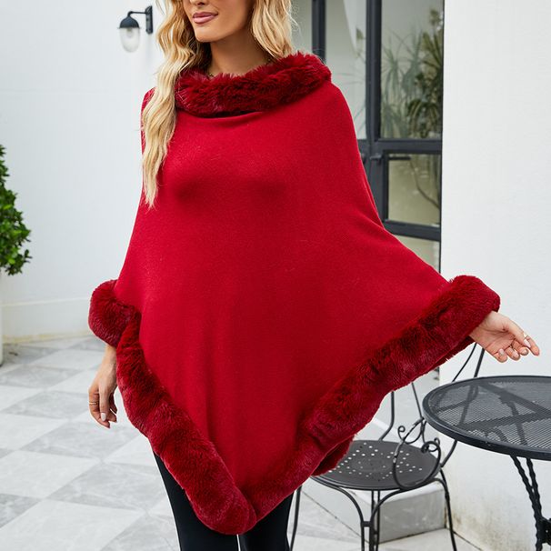 Women's Clothing 2023 autumn and winter new women's clothing shawl tassel cape fur collar pullover sweater women_ipsvogv.com