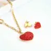 Pendant Necklaces Cubic Zirconia Necklace Set Stainless Steel Jewelry Heart LOVE Earrings For Women Fashion Jewellery_ipsvogv.com