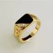 New Personalized Creative Black Triangle Drip Oil Set Zircon Ring For Men's Fashion Style_ipsvogv.com