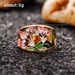 Cao Shi Fashion Trend Ins Copper Gold Plated Drip Oil Pattern Hip Hop Ethnic Style Ring_ipsvogv.com