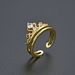 Unisex Version Of Double Layer Crown Inlaid Diamond Zircon CZ Ring Female Open Adjustable Hand Jewelry Ring Net Celebrity Style_ipsvogv.com