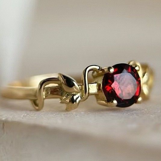 Sanjie 2025 New Instagram Celebrity Fashion Diamond Simple Women's Japanese Korean Curve Inlaid Red Zircon Ring_ipsvogv.com
