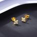 Small Star Stud Earring For Women Sterling Sier Square CZ Boucle D'Oreille Bijoux Christmas_ipsvogv.com