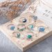 New Crab, Jellyfish, Starfish, Scallops, Marine Creatures, Oil Droplets, Turquoise 9-piece Set Ring_ipsvogv.com