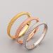 Designer Women's Classic Pyramid Liuding Bullet Head Double Row Dia Rose Gold Light Bracelet_ipsvogv.com
