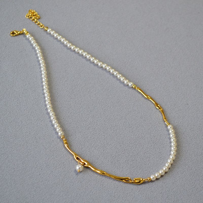 French Niche Artistic Brass Gold-plated Branches And Pearl Splicing, Personalized Fashion, High-end Sense, Temperament_ipsvogv.com
